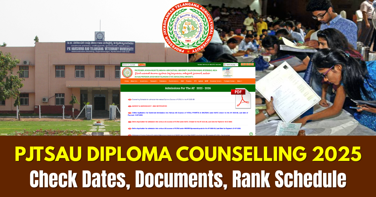 PJTSAU Diploma Counselling 2025