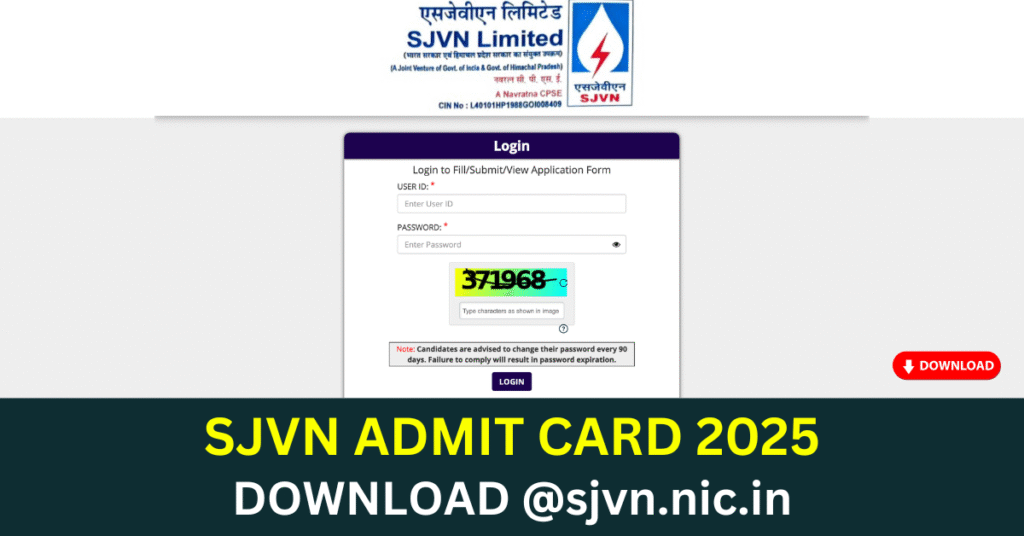 SJVN Admit Card 2025