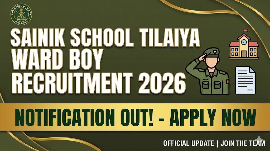 Sainik School Tilaiya Hiring Ward Boy Recruitment 2026 - Apply Now!