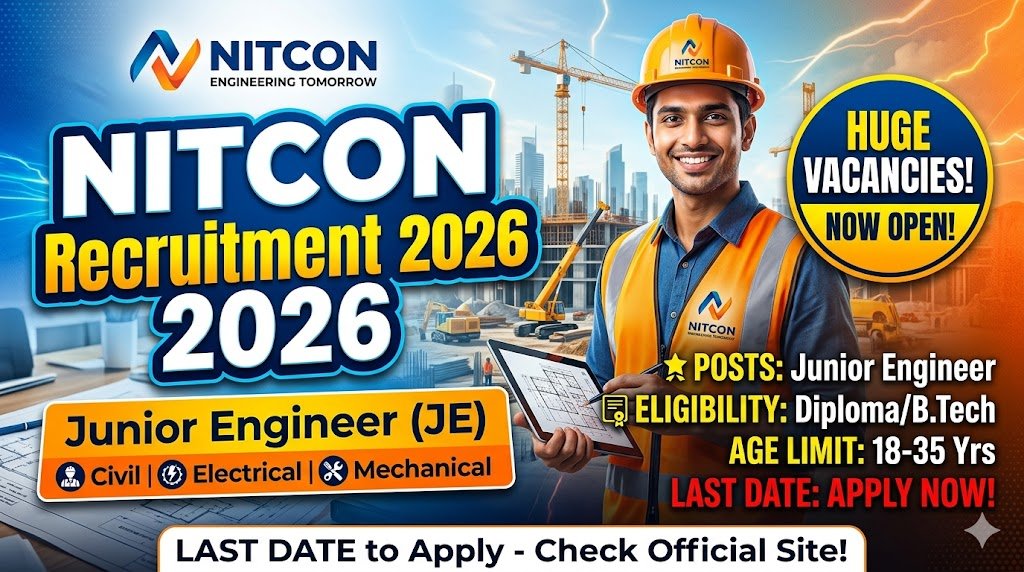 NITCON Limited Hiring Junior Engineer: Apply Now for 2026 Recruitment