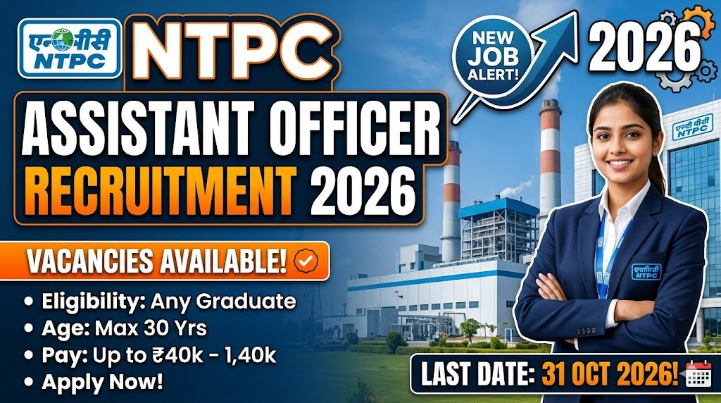 NTPC Limited Hiring: Apply Now for Assistant Officer Recruitment 2026