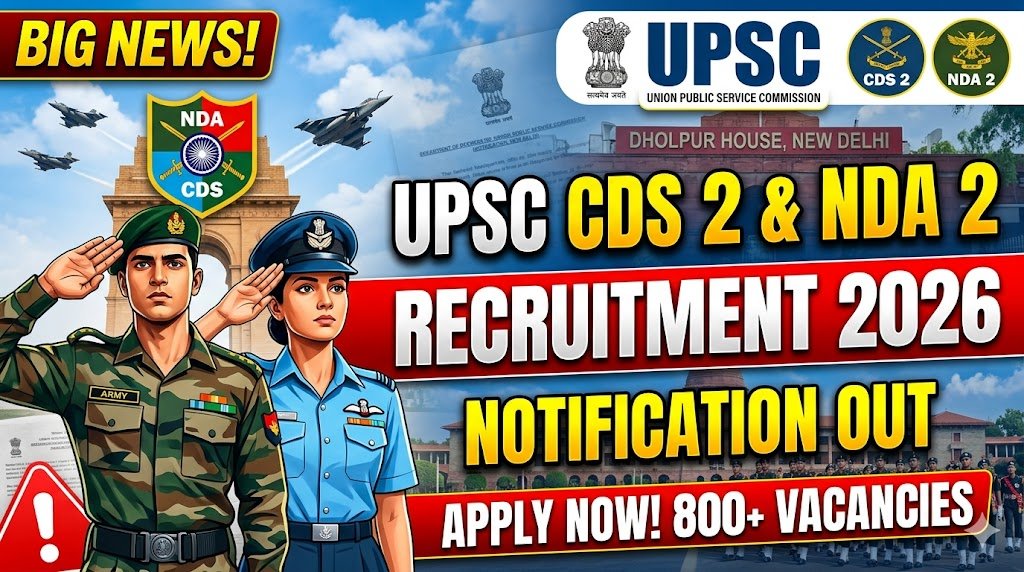 UPSC Hiring: Apply Now for CDS 2 & NDA 2 Recruitment 2026