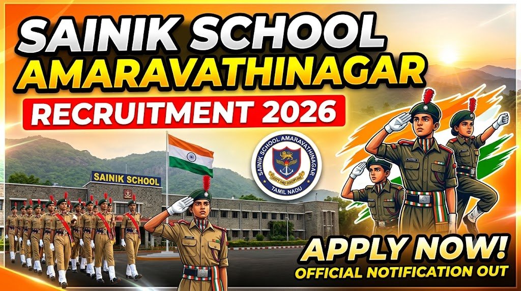 Sainik School Amaravathinagar Hiring: Apply Now for 2026 Recruitment