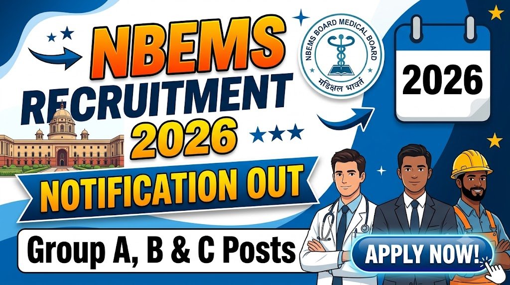 NBEMS Recruitment 2026: Hiring for Group A, B & C Posts - Apply Now!