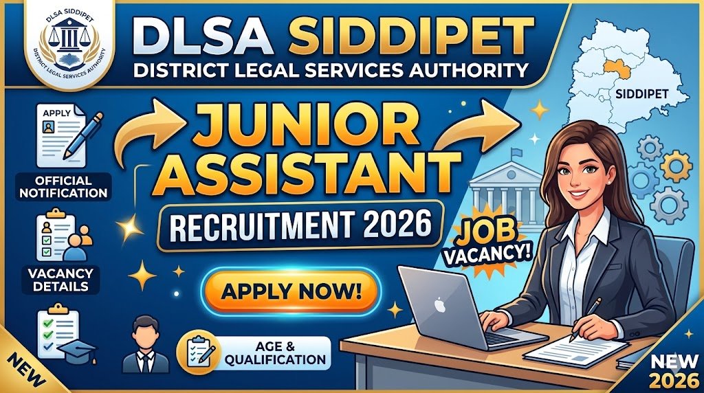 DLSA Siddipet Hiring: Junior Assistant Recruitment 2026 - Apply Now!